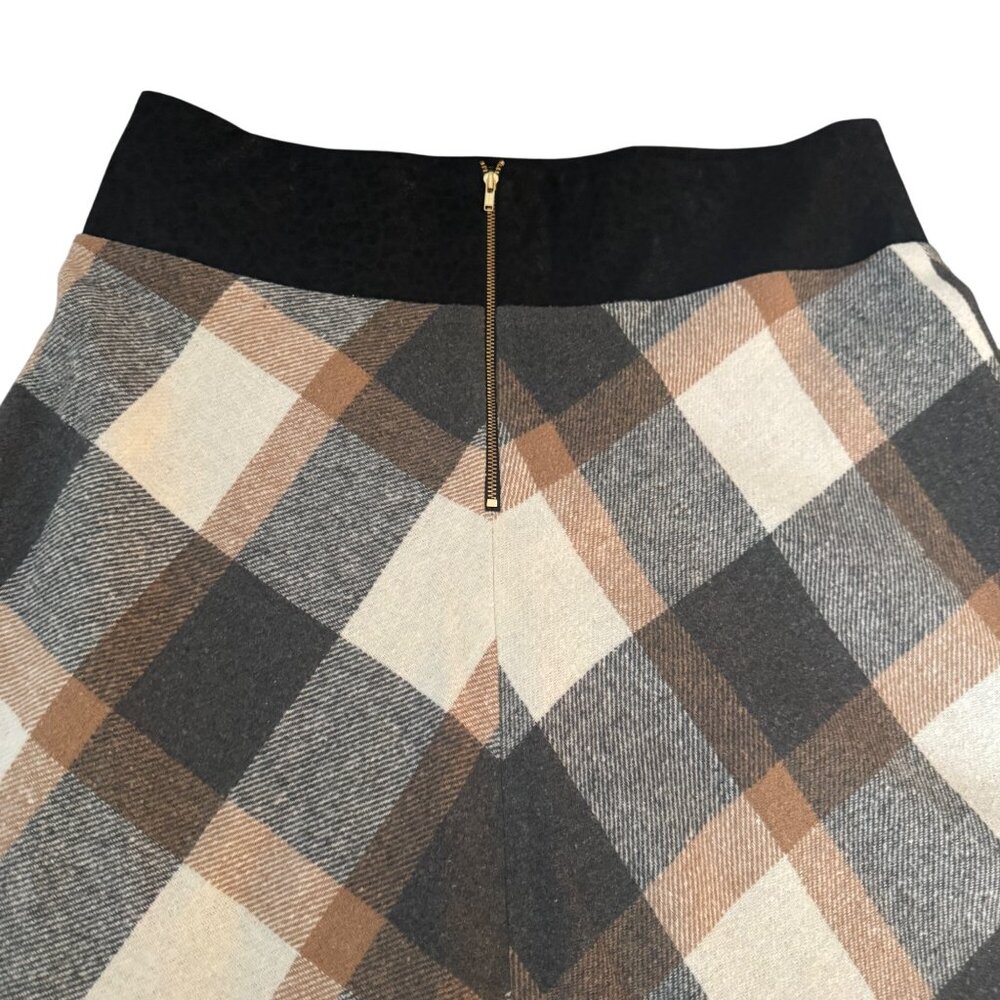 Autumn Adeigbo Women's Plaid Skirt With Fringe Hem & Side Buckles, Size 16 - Picture 6 of 8